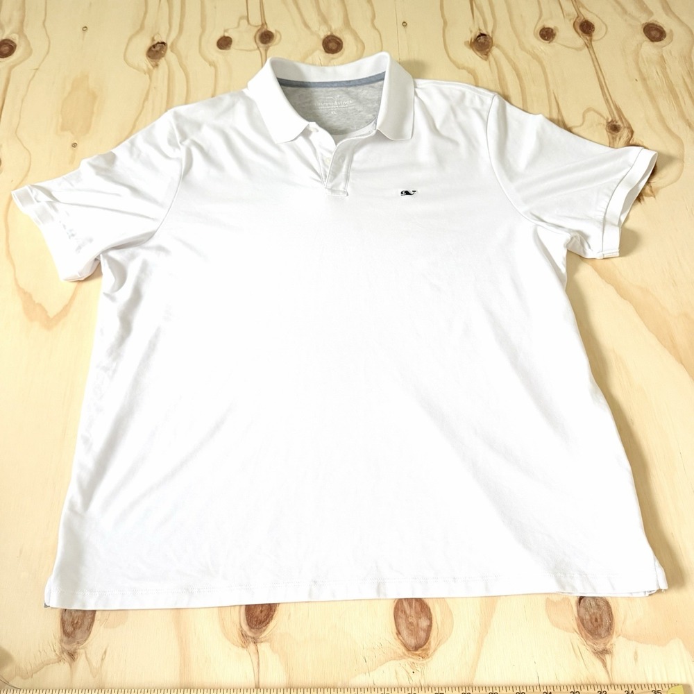 Vineyard Vines Performance Polo Shirt XL White Short Sleeve Golf Coastal Preppy